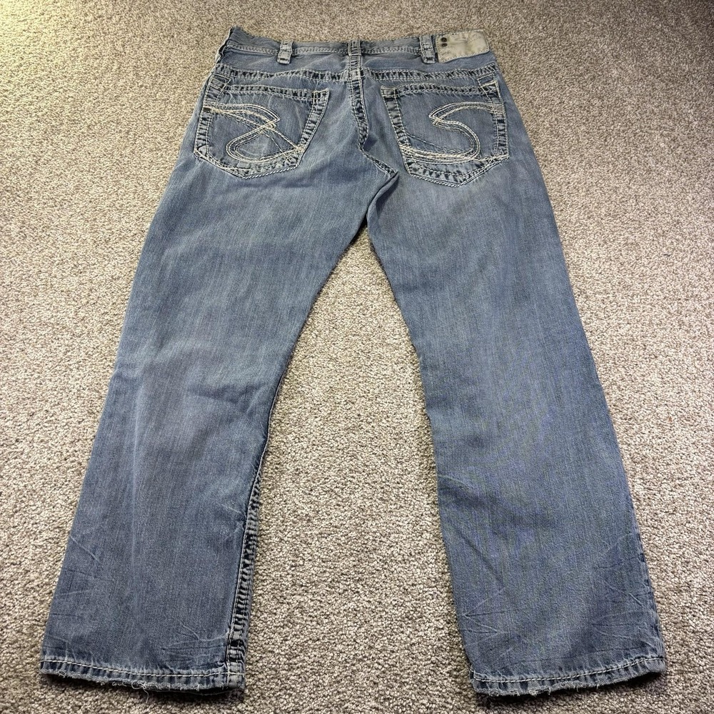 Silver Jeans Co Gordie Jeans Mens 32x30 Blue Light Wash Relaxed Straight Denim